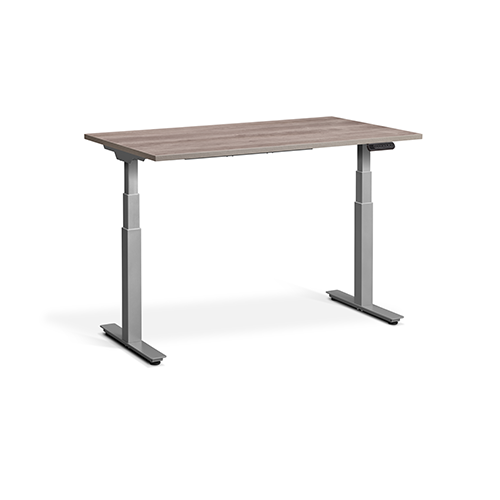 Wood standing desk.