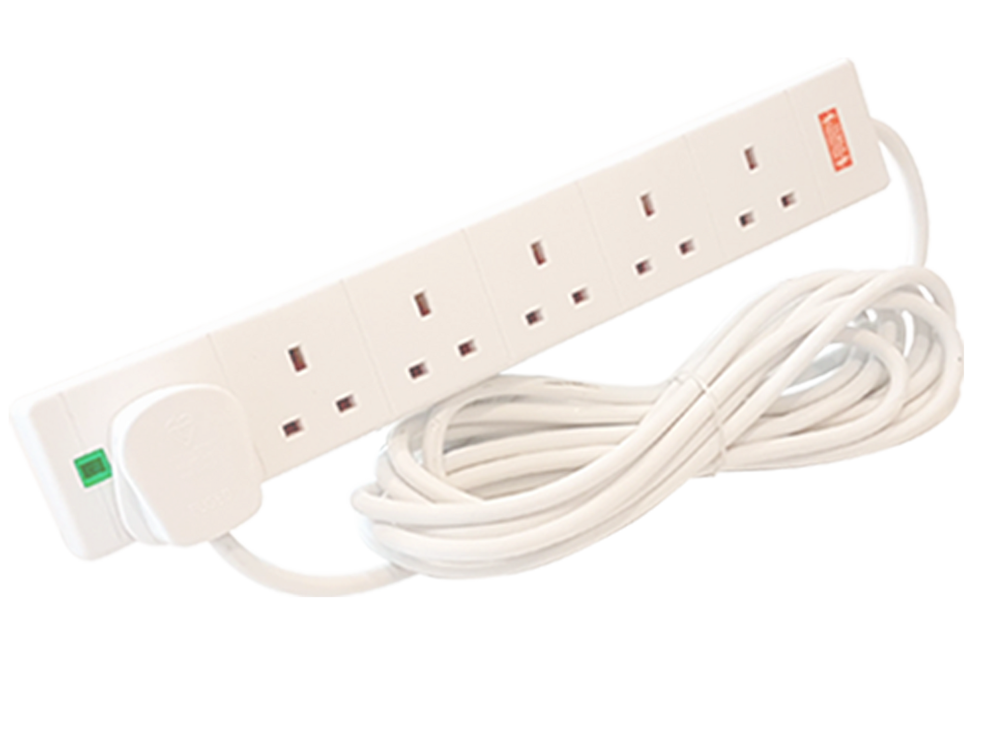 Harrvik 2m Surge Protected Power Extension Cable in white
