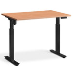 Single motor height adjustable desk with beech top.