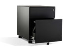Jorn Metal 2 drawerUnder Desk Storage Pedestal in black with drawer open