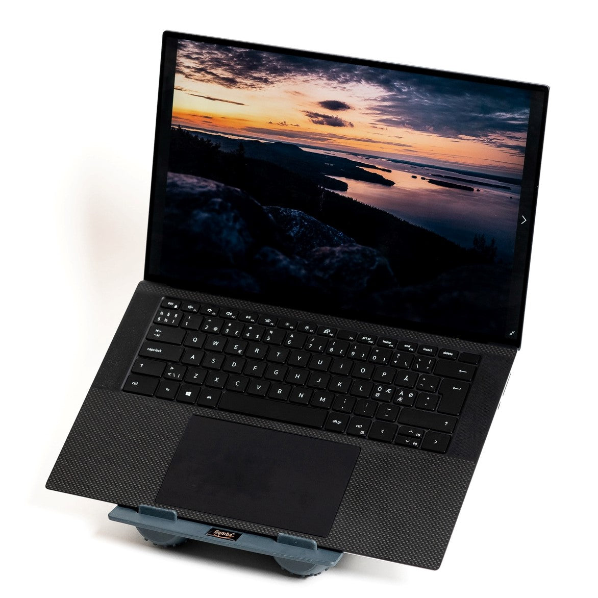 Ulrika Black Adjustable Laptop Stand with lid open