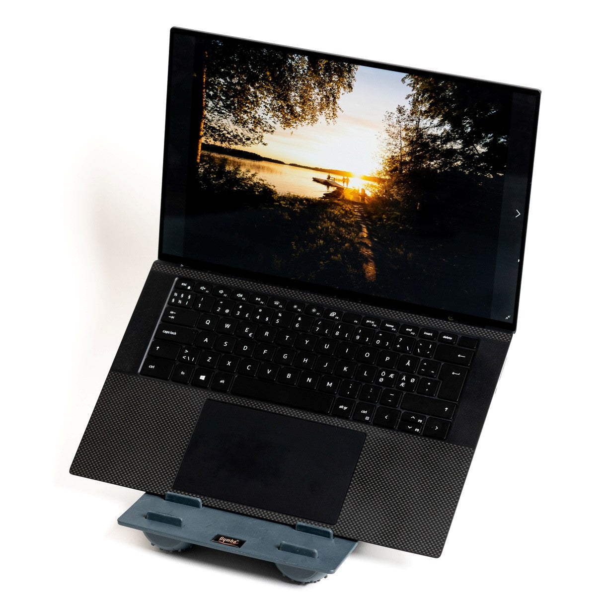 Ulrika Black Adjustable Laptop Stand with screen on