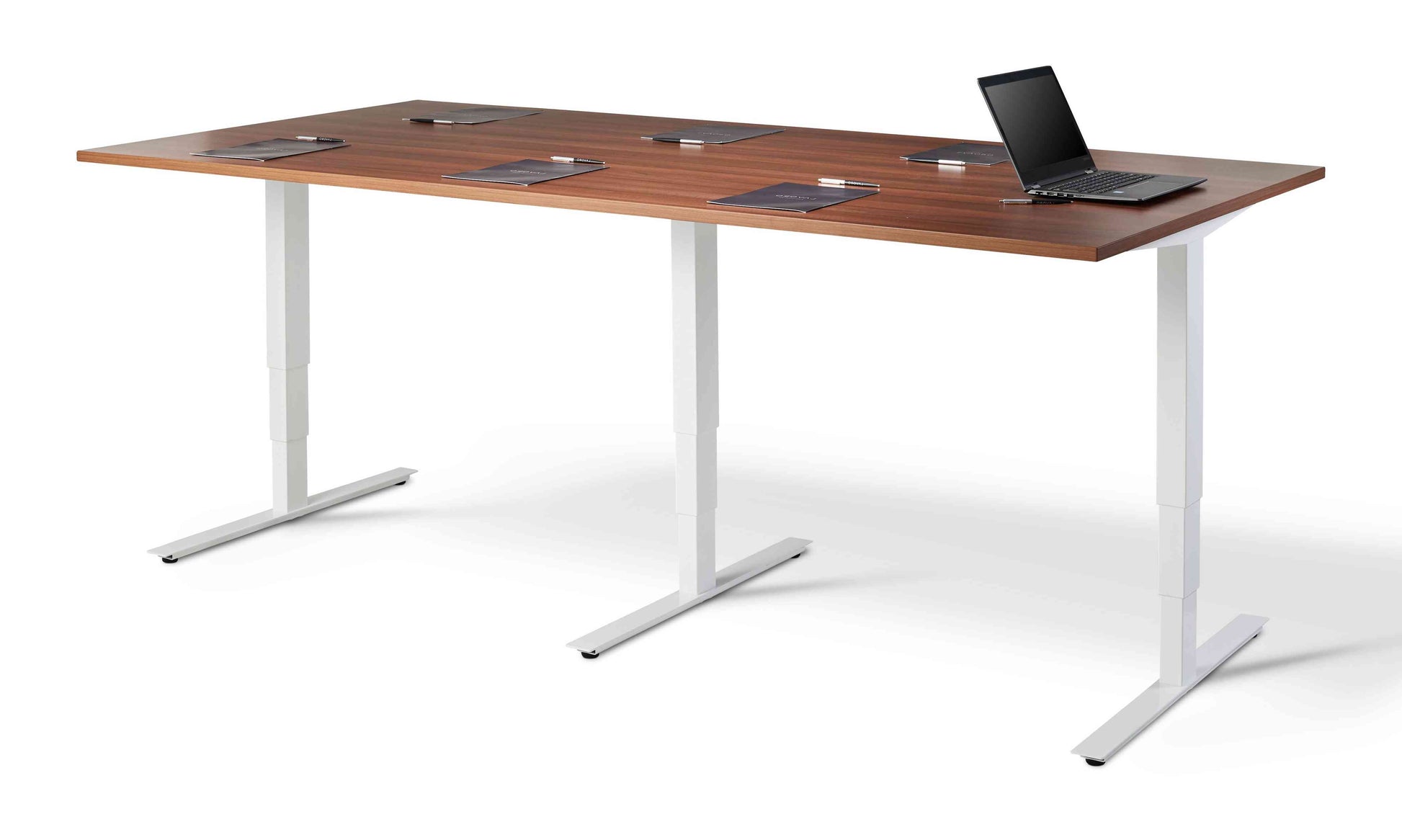 Solna Height Adjustable Conference Table - white frame.