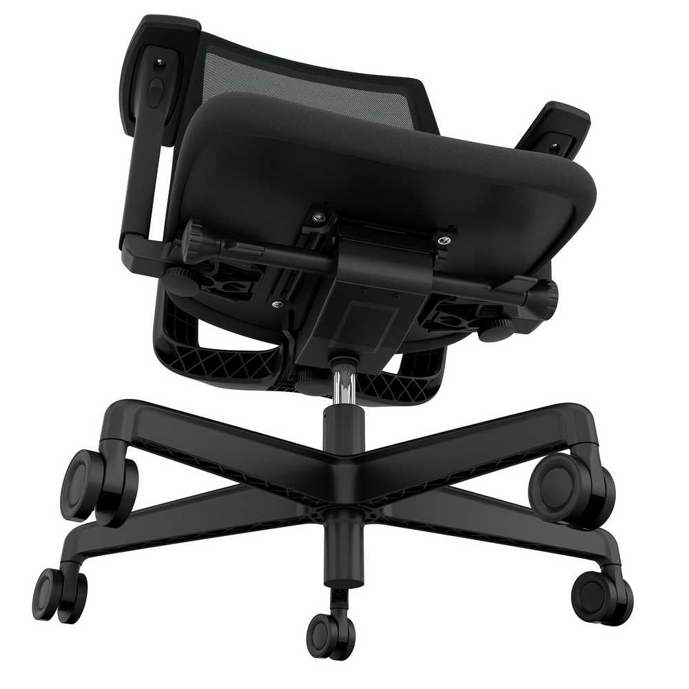 Underneath view of Viasit Kickster home office task chair in black