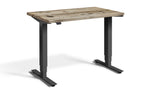 Ultimate luxury rustic wood standing desk with graphite frame.