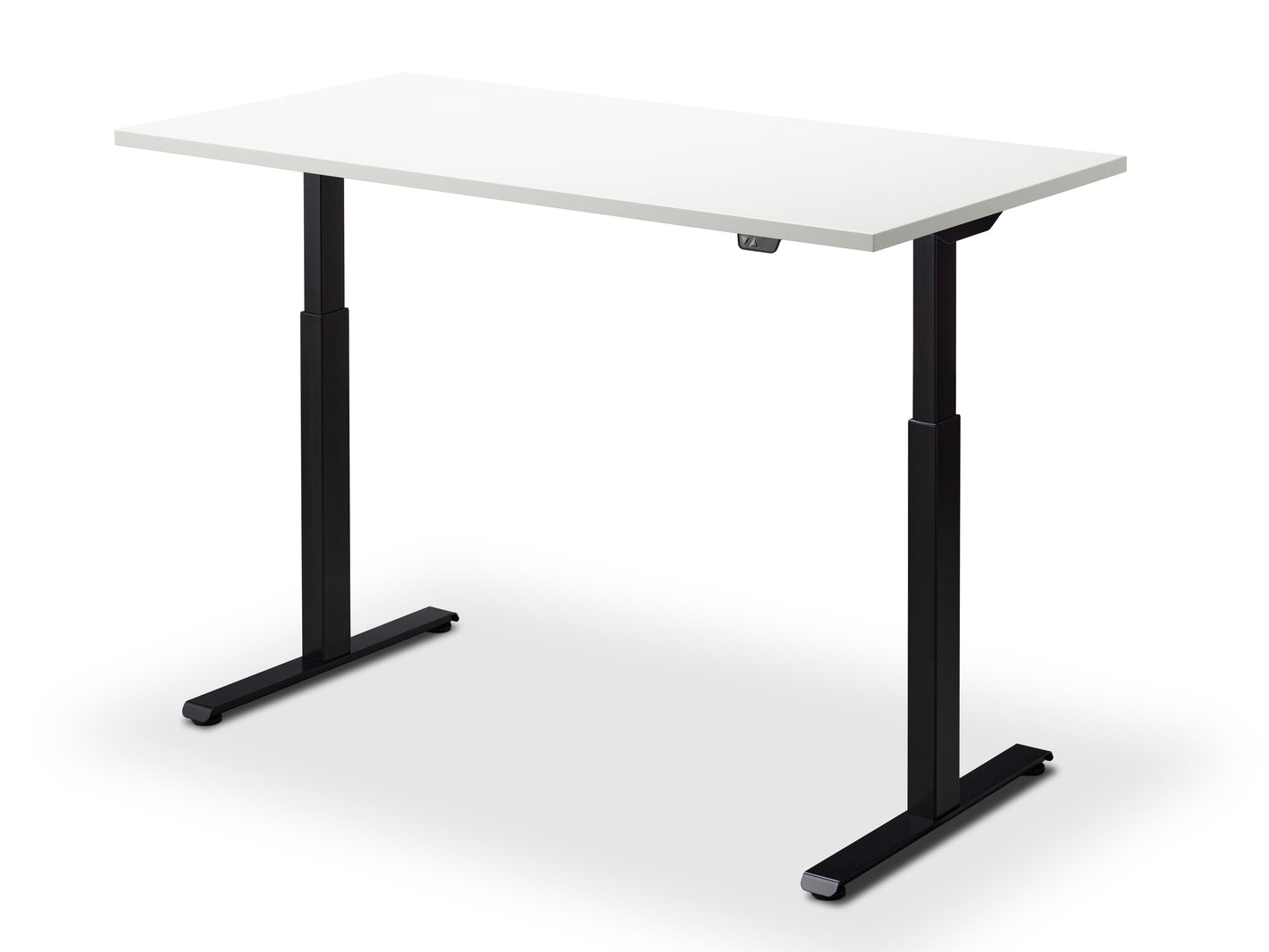 Malmö Dual Motor Height Adjustable Standing Desk with white top.