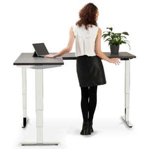 Stockholm Height Adjustable Corner Desk Bundle (with Bluetooth Control)
