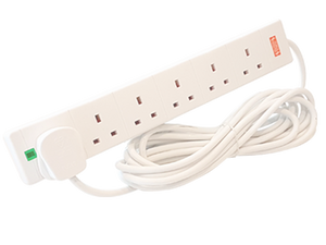 Harrvik 2m Surge Protected Power Extension Cable in white