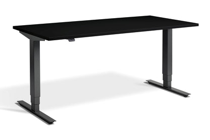 Ultimate – Privilege laminate standing desk with black fenix desktop.