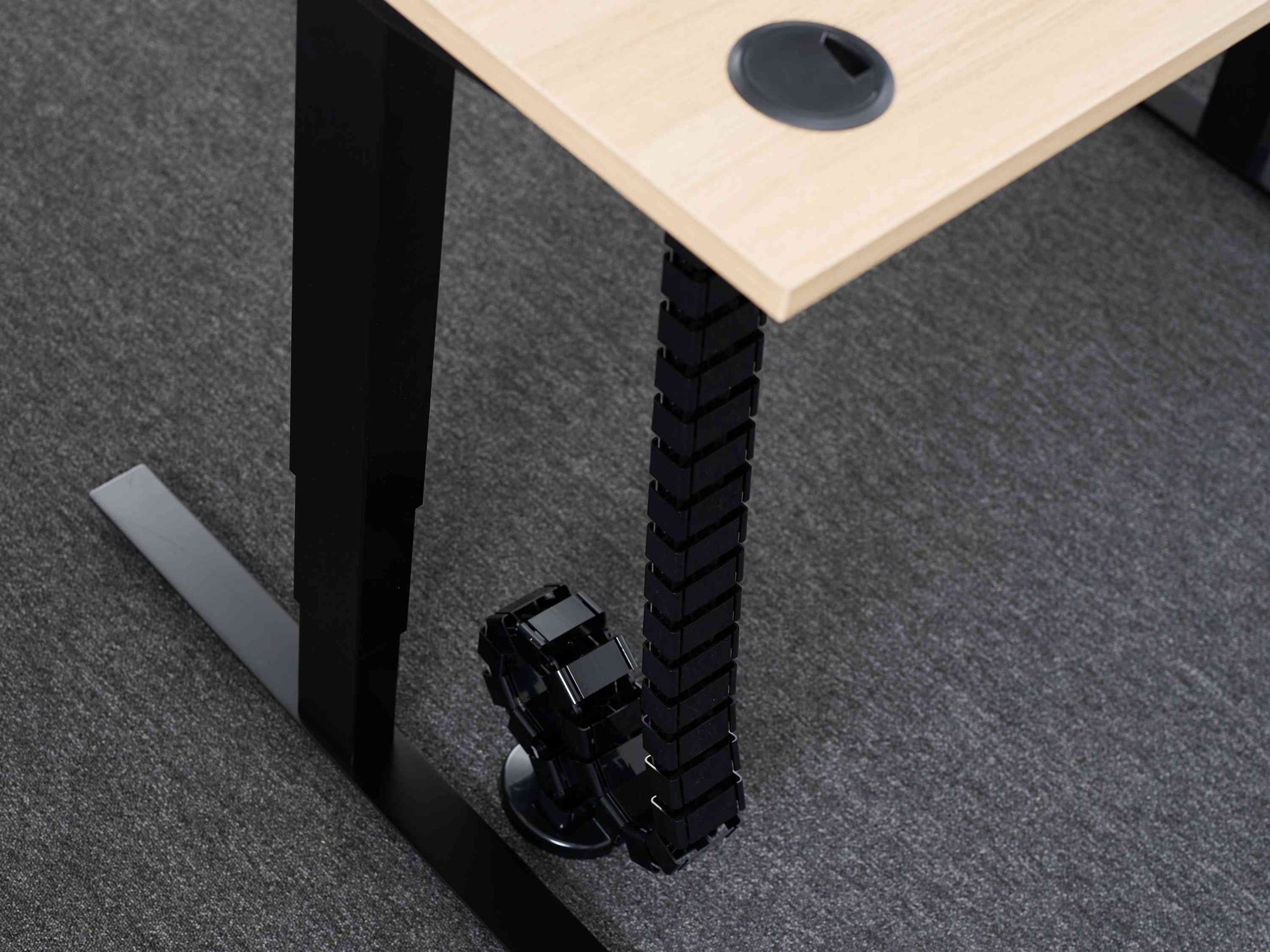 standing desk cable spine black