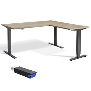 Ultimate – Endurance Wooden-Feel Electric Corner Desk with control.