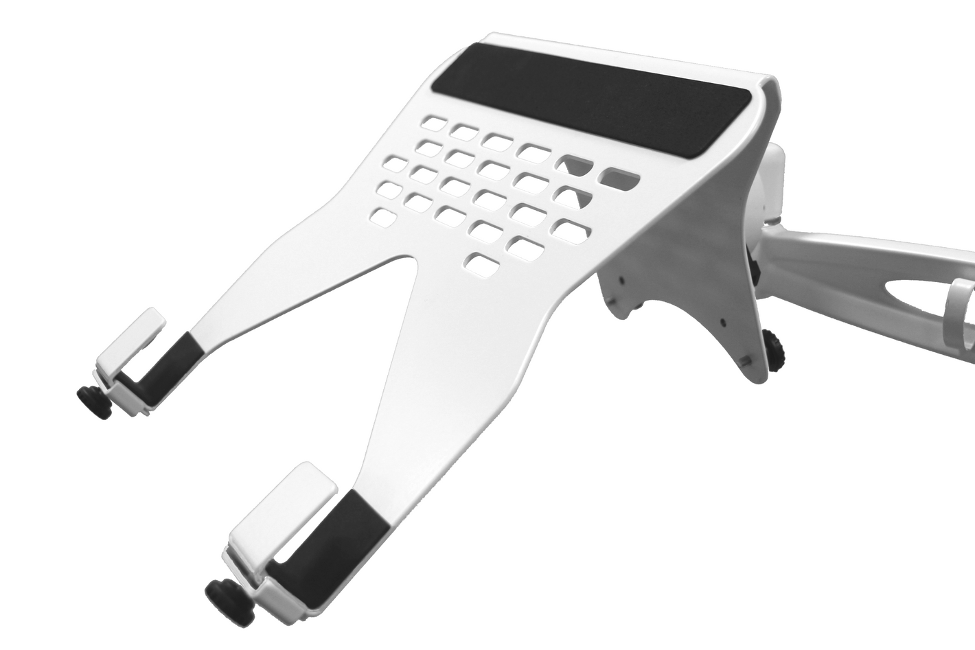 silver laptop holder for monitor arm