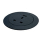 Saxen In-Desk Porthole Power Socket with single USB Smart-Charge in black