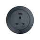 Saxen In-Desk Porthole Power Socket with single USB Smart-Charge aerial view