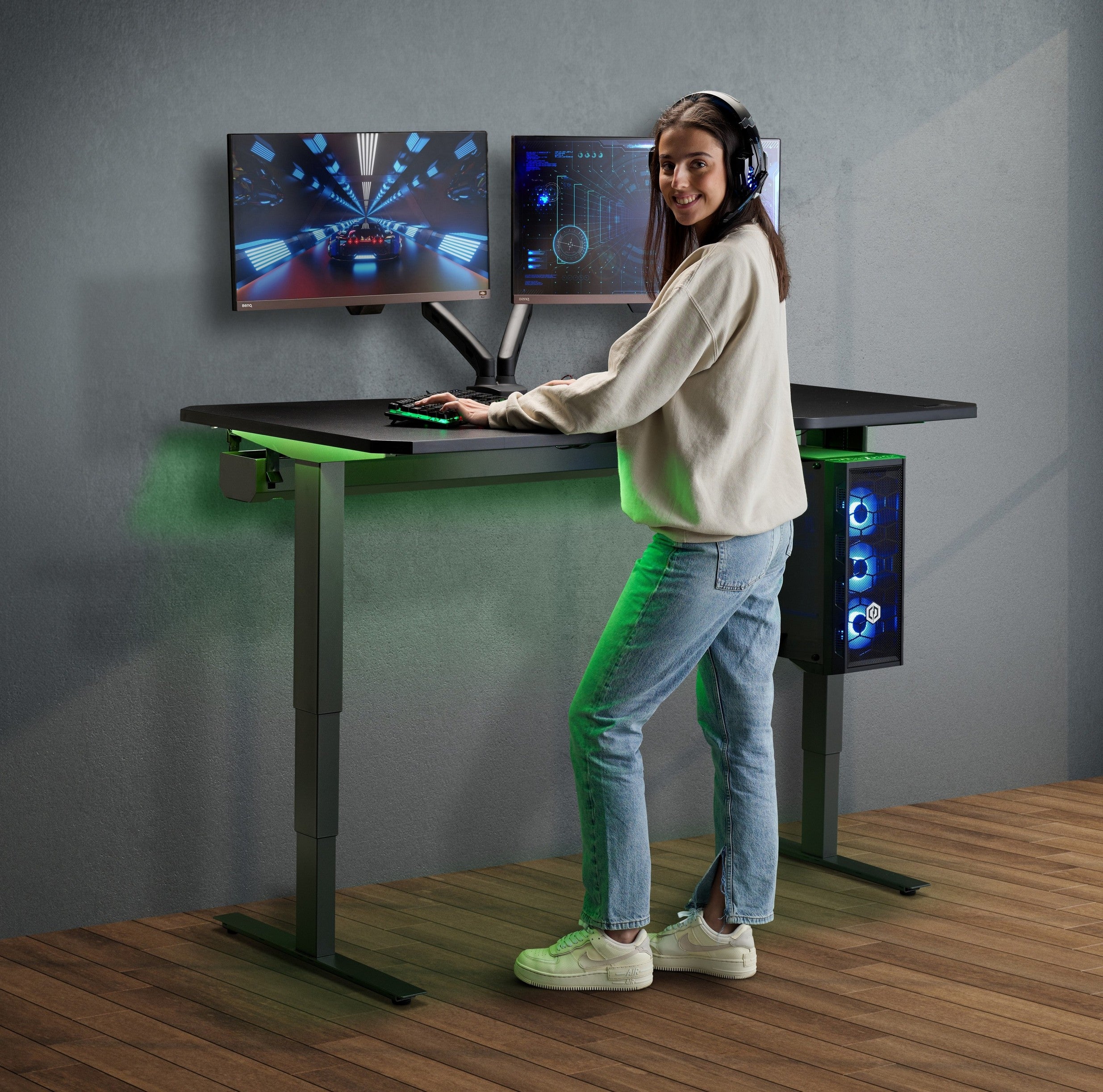 Sit stand gaming desk discount
