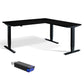 Black l shaped corner height adjustable desk​.