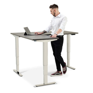 Stockholm Platinum Polished Chrome Standing Corner Desk - Frame Only