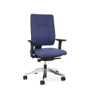Viasit Toleo Upholstered-Back Ergonomic Office Chair in blue.