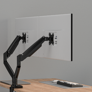 Visby Ergonomic Gas Assisted Twin Monitor Arms
