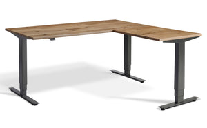 Ultimate Character Solid Wood L Shaped Corner Standing Desk zoomed in.