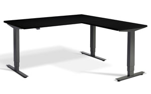 l shaped corner height adjustable desk.